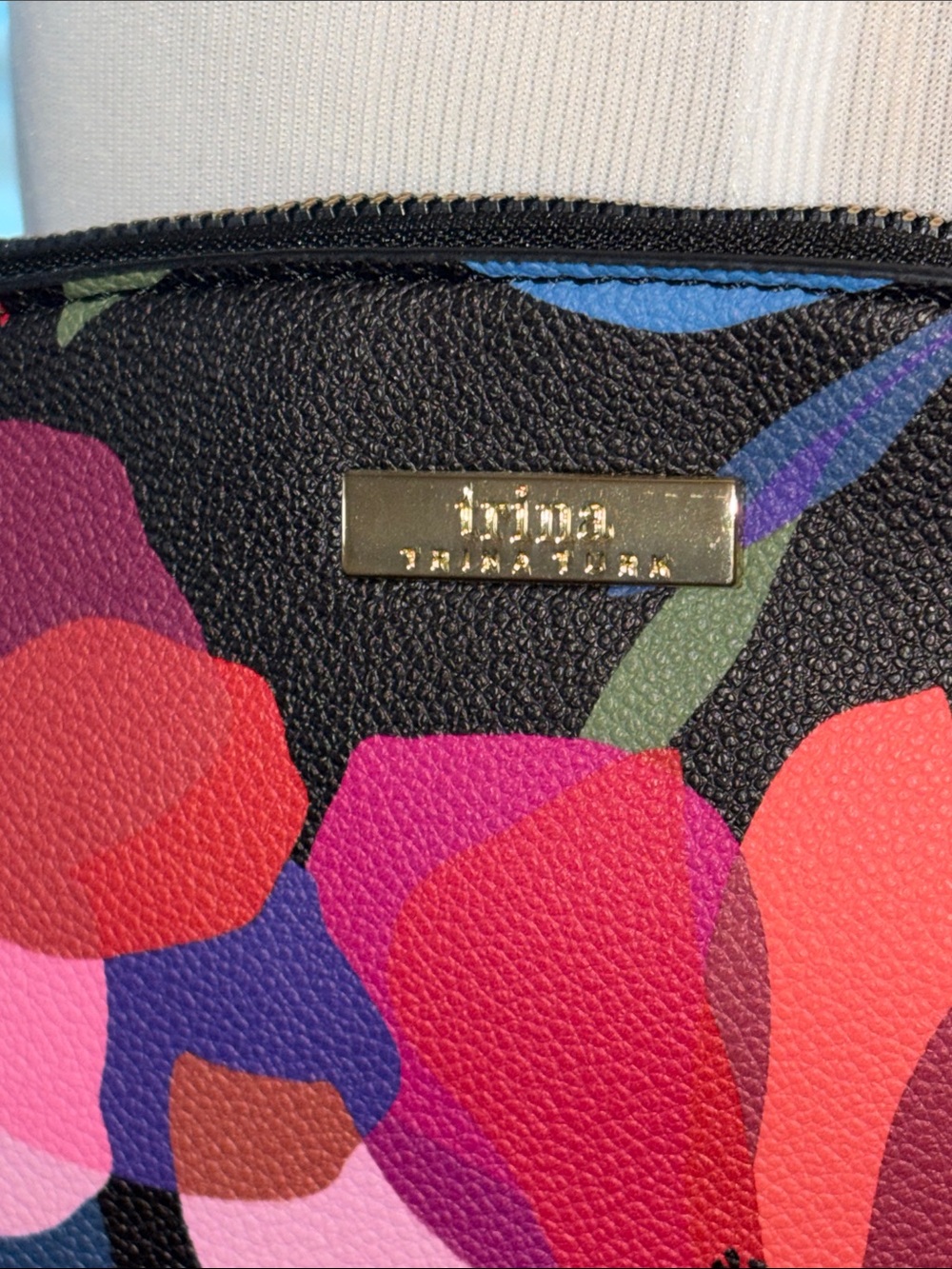 Trina Turk Black Crossbody Bag with Pink, Red & Purple Floral Print - Picture 3 of 12